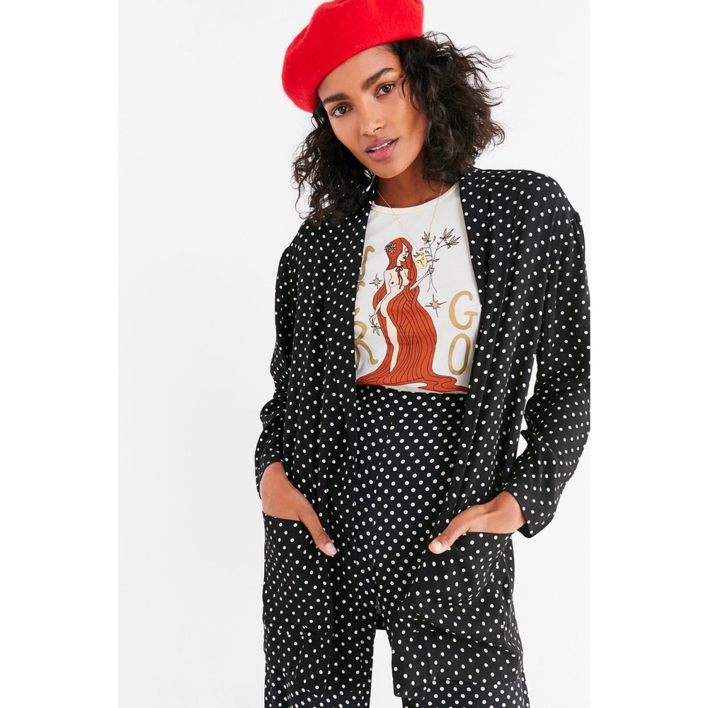 NWT Urban Outfitters Loose Polka Dotted Blazer L